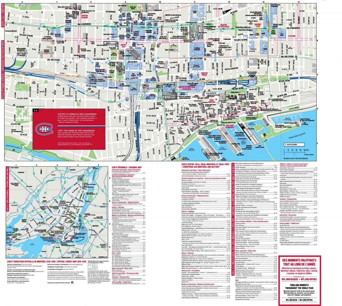 Mappa del centro di Montreal